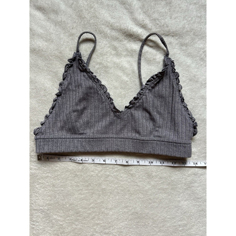 Urban outfitters Out from under Sz M ribbed Dusty Purple Ruffled Bralette